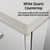 Lexora LVG72DM201 Geneva 72 in. W Glossy White Wall Mount Double Sink Vanity Cabinet, White Quartz Top, and Faucet Set