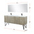 Lexora LLC72DKSOSM70FGM Lancy 72 inch W x 20 in D Rustic Acacia Double Sink Vanity Cabinet, White Quartz Top, Gun Metal Faucet Set and 70 in Mirror