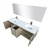 Lexora LVLY72DRA313 Lancy 72 inch W x 20 in D Rustic Acacia Double Sink Vanity Cabinet, Cultured Marble Top, Gun Metal Faucet Set and 70 in Mirror