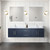 Lexora  LVG72DE211 Geneva 72 in. W x 22 in. D Navy Blue Double Bath Vanity, White Quartz Top, Faucet Set, and 30 in. LED Mirrors