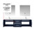 Lexora Geneva 72 in. W Navy Blue Wall Mount Double Sink Vanity Cabinet, Cultured Marble Top, Faucet Set, and 30 in. LED Mirrors