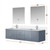 Lexora Geneva 72 in. W Dark Grey Wall Mount Double Sink Vanity Cabinet, White Quartz Top, Faucet Set, and 30 in. LED Mirrors