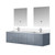 Lexora LVG72DB311 Geneva 72 in. W Dark Grey Wall Mount Double Sink Vanity Cabinet, Cultured Marble Top, Faucet Set, and 30 in. LED Mirrors