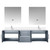 Lexora LVG72DB311 Geneva 72 in. W Dark Grey Wall Mount Double Sink Vanity Cabinet, Cultured Marble Top, Faucet Set, and 30 in. LED Mirrors
