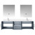 Lexora Geneva 72 in. W Dark Grey Wall Mount Double Sink Vanity Cabinet, Cultured Marble Top, Faucet Set, and 30 in. LED Mirrors