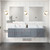 Lexora LVG72DB311 Geneva 72 in. W Dark Grey Wall Mount Double Sink Vanity Cabinet, Cultured Marble Top, Faucet Set, and 30 in. LED Mirrors