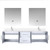 Lexora LVG72DM311 Geneva 72 in. W Glossy White Wall Mount Double Sink Vanity Cabinet, Cultured Marble Top, Faucet Set, and 30 in. LED Mirrors