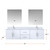 Lexora LVG72DM311 Geneva 72 in. W Glossy White Wall Mount Double Sink Vanity Cabinet, Cultured Marble Top, Faucet Set, and 30 in. LED Mirrors