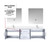 Lexora LVG72DM311 Geneva 72 in. W Glossy White Wall Mount Double Sink Vanity Cabinet, Cultured Marble Top, Faucet Set, and 30 in. LED Mirrors