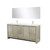Lexora LVLF72DRA312 Lafarre 72 inch W x 20 in D Rustic Acacia Double Sink Vanity Cabinet, Cultured Marble Top, Brushed Nickel Faucet Set and 70 in Mirror
