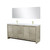 Lexora Lafarre 72 inch W x 20 in D Rustic Acacia Double Sink Vanity Cabinet, Cultured Marble Top, Brushed Nickel Faucet Set and 70 in Mirror
