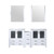 Lexora LV341872SAESM28 Volez 72 inch W White Double Sink Vanity Cabinet with Side Cabinets, White Ceramic Top, and 28 in Mirrors