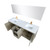 Lexora Lafarre 72 inch W x 20 in D Rustic Acacia Double Sink Vanity Cabinet, White Quartz Top, Rose Gold Faucet Set and 70 in Mirror
