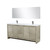 Lexora LLF72DKSODM70FGM Lafarre 72 inch W x 20 in D Rustic Acacia Double Sink Vanity Cabinet, White Quartz Top, Gun Metal Faucet Set and 70 in Mirror