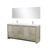 Lexora  LVLF72DRA311 Lafarre 72 in W x 20 in D Rustic Acacia Double Bath Vanity, Cultured Marble Top, Chrome Faucet Set and 70 in Mirror