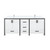 Lexora Ziva 72 inch W White Double Sink Vanity Cabinet, White Quartz Top and Faucet Set
