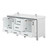 Lexora LVZV72DA201 Ziva 72 inch W White Double Sink Vanity Cabinet, White Quartz Top and Faucet Set