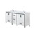 Lexora  LVZV72DA301 Ziva 72 in W x 22 in D White Double Bath Vanity, Cultured Marble Top and Faucet Set