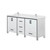 Lexora Ziva 72 inch W White Double Sink Vanity Cabinet, Cultured Marble Top and Faucet Set