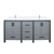Lexora Ziva 72 inch W Dark Grey Double Sink Vanity Cabinet, White Quartz Top and Faucet Set