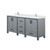 Lexora Ziva 72 inch W Dark Grey Double Sink Vanity Cabinet, White Quartz Top and Faucet Set
