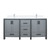 Lexora Ziva 72 inch W Dark Grey Double Sink Vanity Cabinet, Cultured Marble Top and Faucet Set