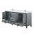 Lexora Ziva 72 inch W Dark Grey Double Sink Vanity Cabinet, Cultured Marble Top and Faucet Set