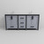 Lexora Ziva 72 inch W Dark Grey Double Sink Vanity Cabinet, Cultured Marble Top and Faucet Set