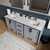 Lexora LVZV72DB301 Ziva 72 inch W Dark Grey Double Sink Vanity Cabinet, Cultured Marble Top and Faucet Set