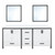 Lexora LVZV72DA210 Ziva 72 inch W White Double Sink Vanity Cabinet, White Quartz Top and 30 in Mirrors