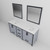 Lexora LVZV72DB210 Ziva 72 inch W Dark Grey Double Sink Vanity Cabinet, White Quartz Top and 30 in Mirrors