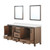 Lexora LVZV72DN210 Ziva 72 inch W Rustic Barnwood Double Sink Vanity Cabinet, White Quartz Top and 30 in Mirrors