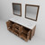 Lexora LVZV72DN210 Ziva 72 inch W Rustic Barnwood Double Sink Vanity Cabinet, White Quartz Top and 30 in Mirrors