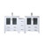 Lexora Volez 72 inch W White Double Sink Vanity Cabinet with Side Cabinet, White Ceramic Top, and Faucet Set