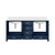 Lexora Jacques 72 in. W Navy Blue Double Sink Vanity Cabinet and White Quartz Top