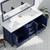 Lexora LJ342272DEWQ000 Jacques 72 in. W Navy Blue Double Sink Vanity Cabinet and White Quartz Top
