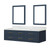 Lexora Castor 72 inch W Blue Double Sink Wall Hung Vanity Cabinet, Carrara Marble Top, and 34 in Mirrors