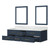 Lexora LVC72DE110 Castor 72 inch W Blue Double Sink Wall Hung Vanity Cabinet, Carrara Marble Top, and 34 in Mirrors