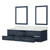 Lexora Castor 72 inch W Blue Double Sink Wall Hung Vanity Cabinet, Carrara Marble Top, and 34 in Mirrors