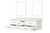 Lexora LVC72DA110 Castor 72 inch W White Double Sink Wall Hung Vanity Cabinet, Carrara Marble Top, and 34 in Mirrors