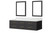 Lexora Castor 72 inch W Black Double Sink Wall Hung Vanity Cabinet, Carrara Marble Top, and 34 in Mirrors
