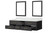 Lexora Castor 72 inch W Black Double Sink Wall Hung Vanity Cabinet, Carrara Marble Top, and 34 in Mirrors