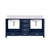 Lexora LJ342272DEDS000 Jacques 72 in. W Navy Blue Double Sink Vanity Cabinet and Carrara Marble Top
