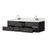 Lexora Castor 72 inch W Black Double Sink Wall Hung Vanity Cabinet, Carrara Marble Top, and Faucet Set
