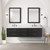 Lexora Castor 72 inch W Black Double Sink Wall Hung Vanity Cabinet, Carrara Marble Top, and Faucet Set