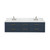 Lexora Castor 72 inch W Blue Double Sink Wall Hung Vanity Cabinet, Carrara Marble Top, and Faucet Set