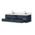 Lexora LVC72DE101 Castor 72 inch W Blue Double Sink Wall Hung Vanity Cabinet, Carrara Marble Top, and Faucet Set