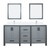 Lexora Ziva 72 inch W Dark Grey Double Sink Vanity Cabinet, White Quartz Top, Faucet Set and 30 in Mirrors