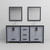 Lexora LVZV72DB211 Ziva 72 inch W Dark Grey Double Sink Vanity Cabinet, White Quartz Top, Faucet Set and 30 in Mirrors