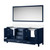 Lexora LJ342272DEWQM70 Jacques 72 in. W Navy Blue Double Sink Vanity Cabinet, White Quartz Top, and 28 in. Mirror